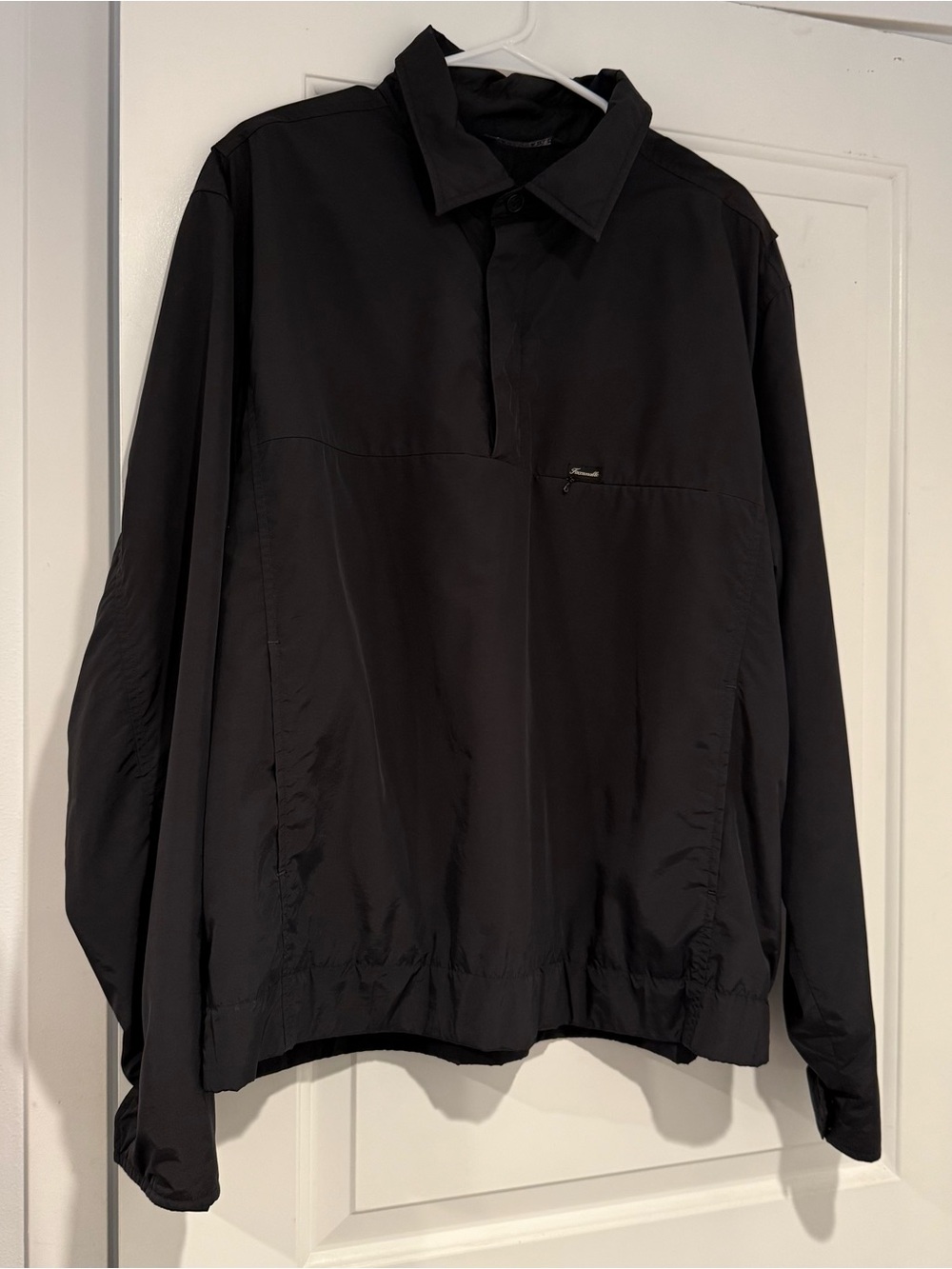 Faconnable Black Pullover Windbreaker Jacket